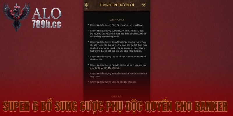 Super 6 bổ sung cược phụ độc quyền cho Banker